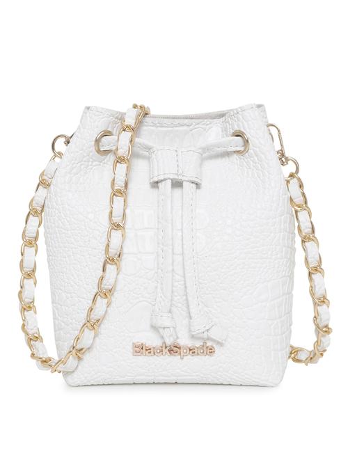 white textured sling bag - 20876359 - Standard Image - 0