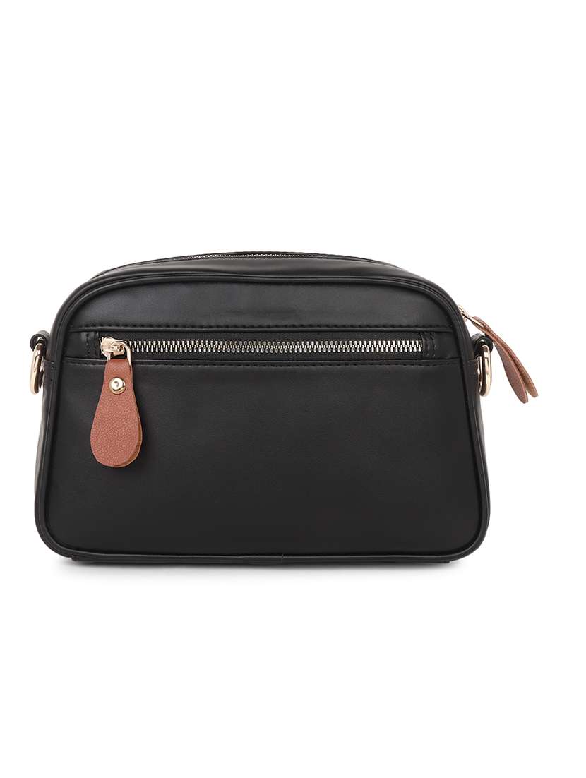black solid sling bag - 20876379 -  Standard Image - 1