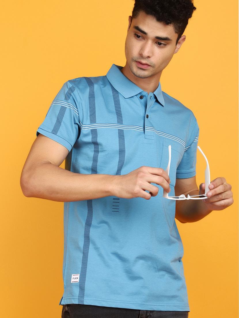 men polo neck striped t-shirt - 20876398 - Standard Image - 1