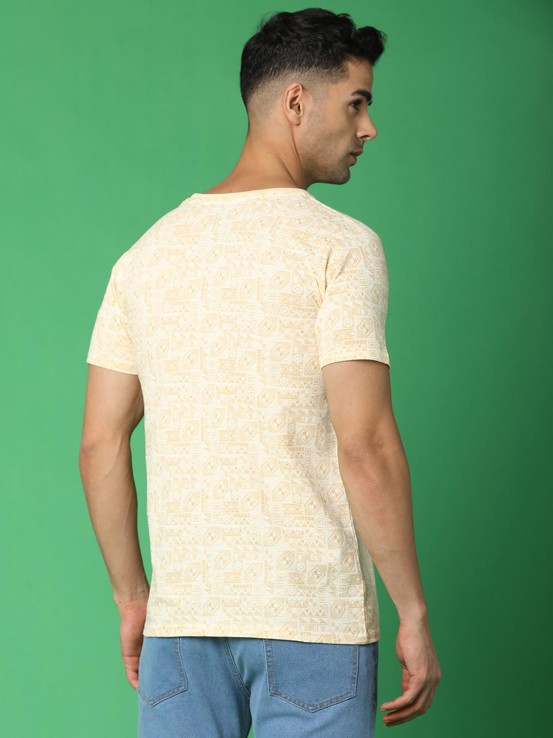 off white cotton front print tshirt - 20876438 - Standard Image - 1