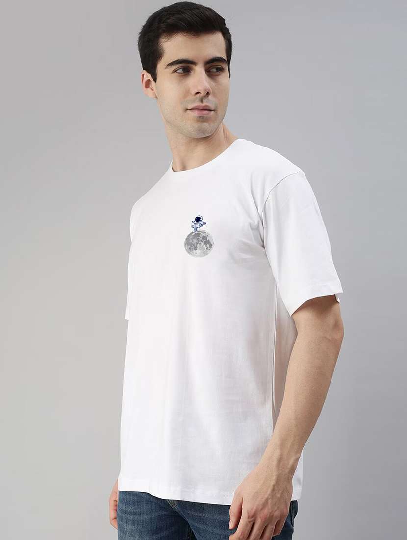 white cotton blend graphic print t-shirt - 20877034 -  Standard Image - 1