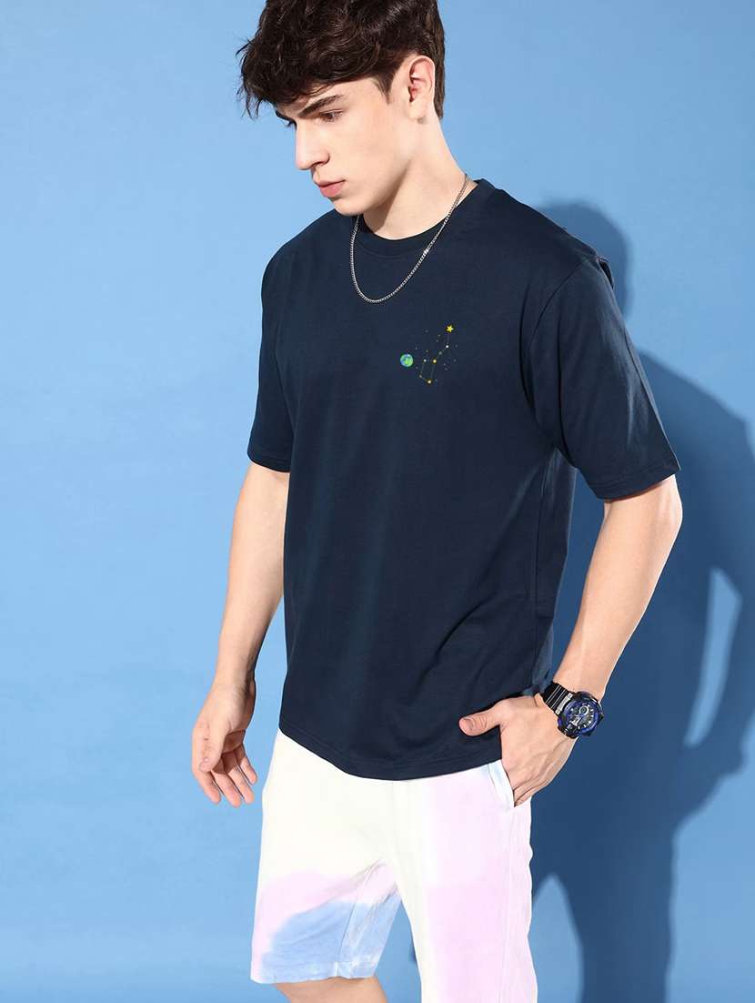 navy blue cotton blend t-shirt - 20877046 -  Standard Image - 1