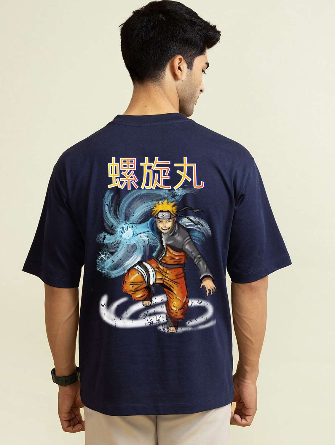 navy blue cotton blend graphic print t-shirt - 20877057 -  Standard Image - 1