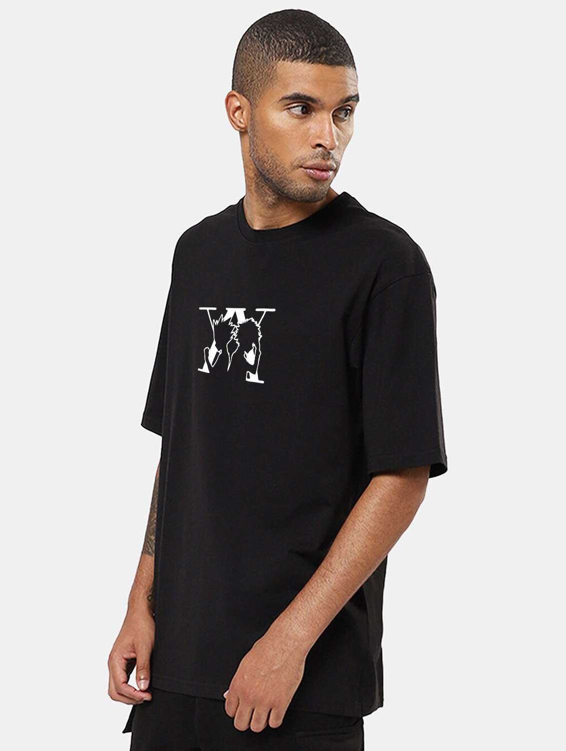 men round neck front & back print t-shirt - 20877089 - Standard Image - 1