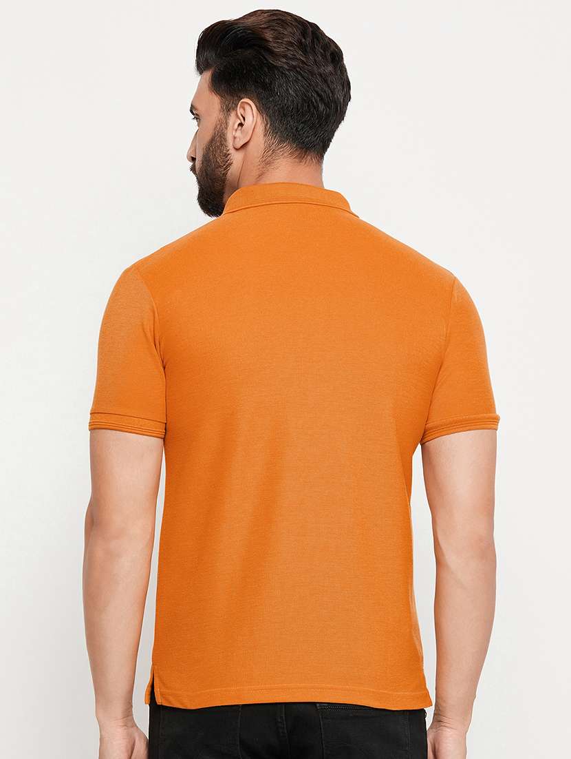 orange cotton blend front print t-shirt - 20877699 -  Standard Image - 1