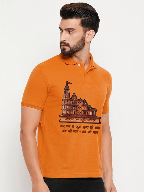 men printed short sleeve polo t-shirt - 20877700 - Standard Image - 0