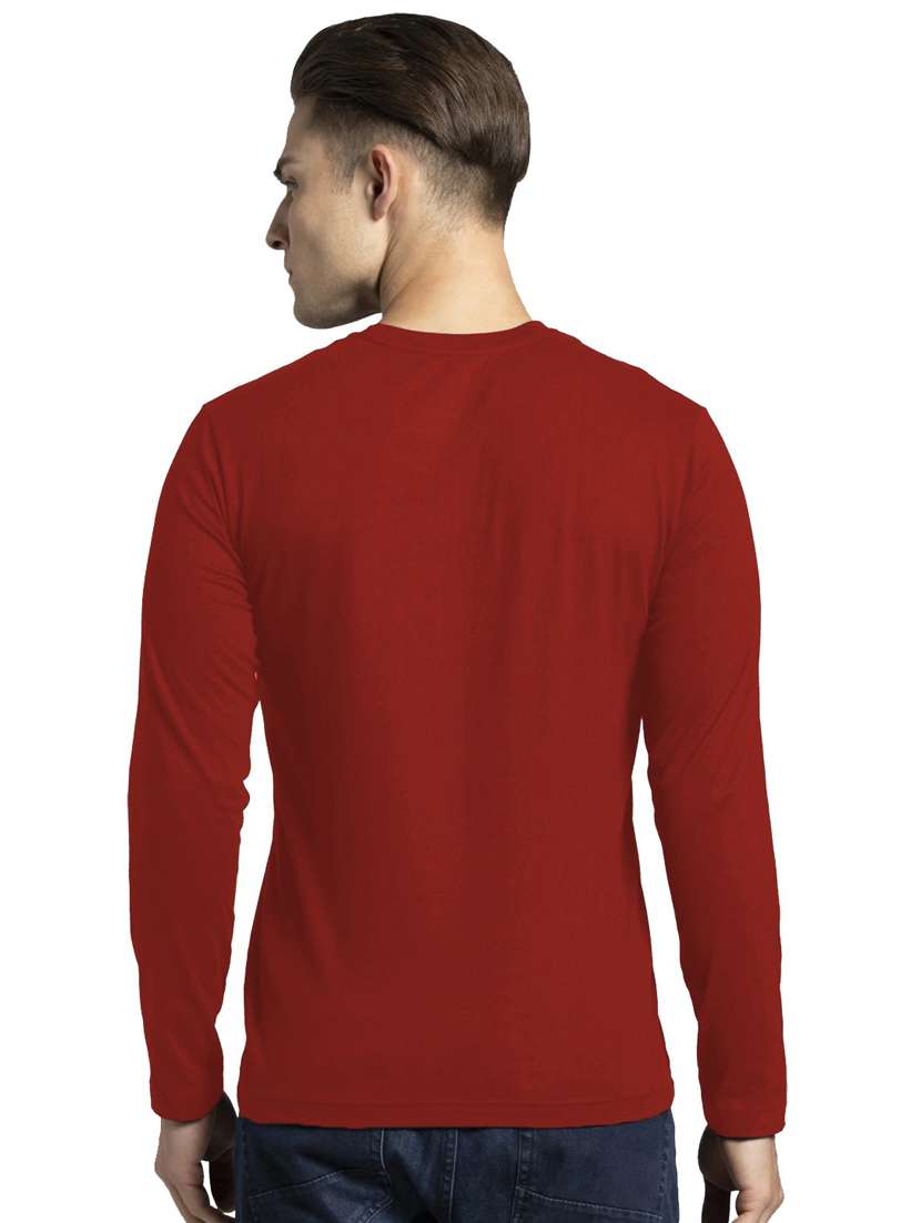 maroon cotton chest print t-shirt - 20877934 - Standard Image - 1