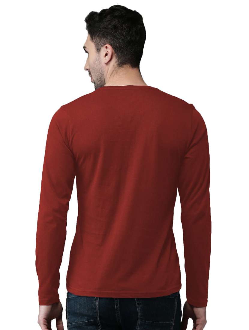 maroon cotton front print tshirt - 20877988 - Standard Image - 1