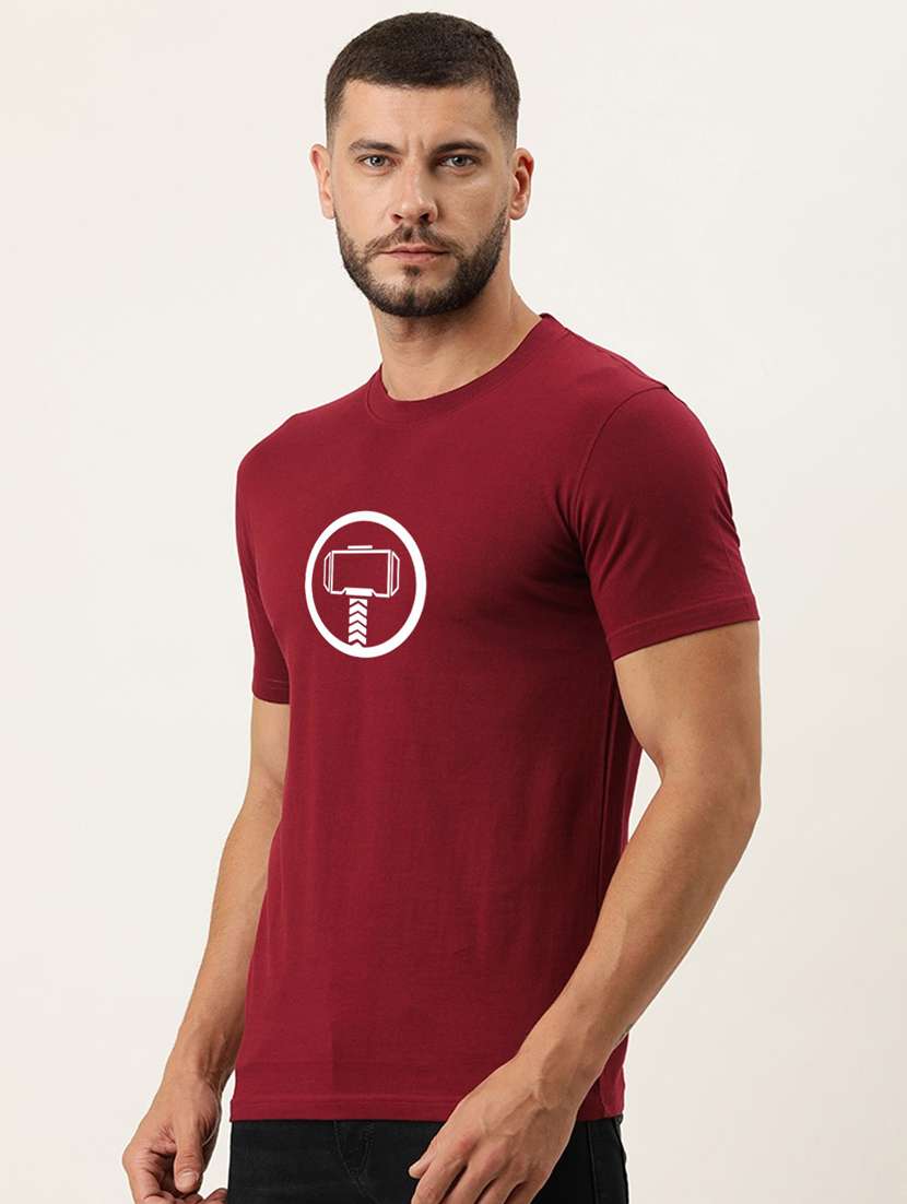 maroon cotton t-shirt - 20878161 - Standard Image - 1