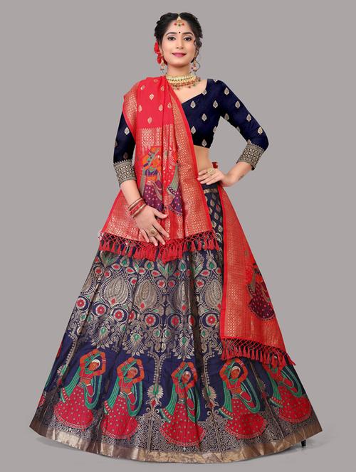 women zari work lehenga choli with dupatta - 20878695 -  Standard Image - 0