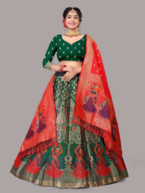 women zari work lehenga choli with dupatta - 20878696 -  Standard Image - 0