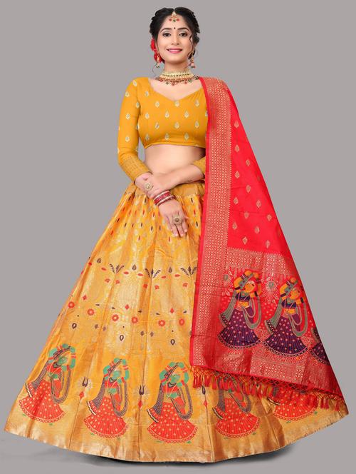 women zari work lehenga choli with dupatta - 20878698 - Standard Image - 0