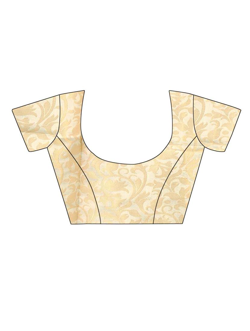 women zari bordered self design saree with blouse - 20879042 - Standard Image - 4