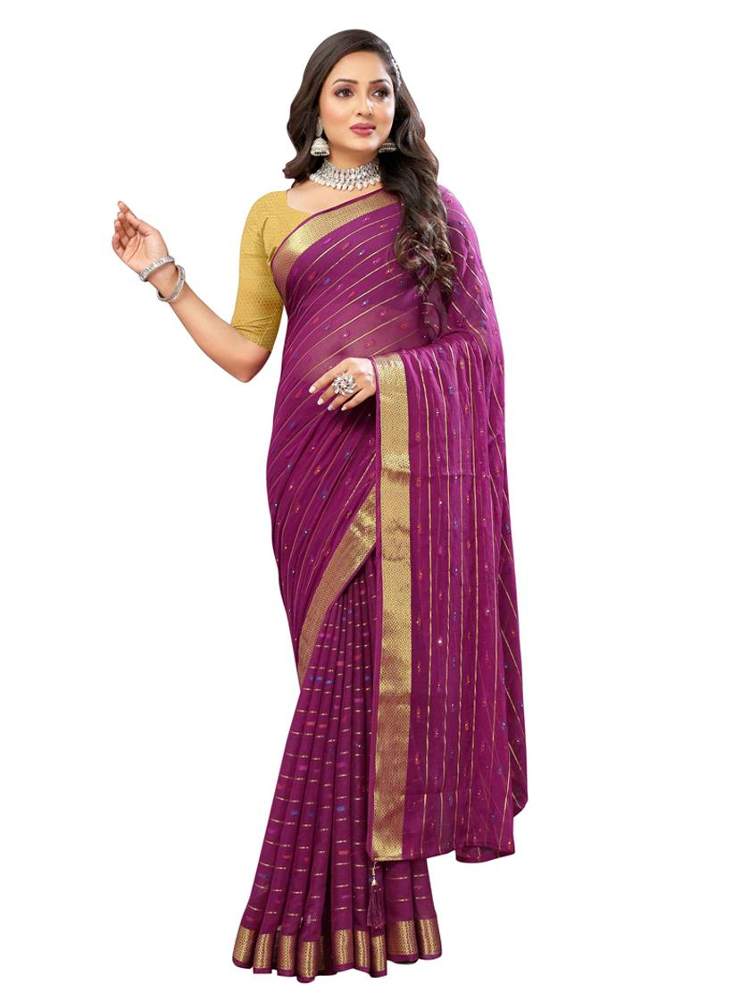 women self design bordered saree with blouse - 20879046 -  Standard Image - 1