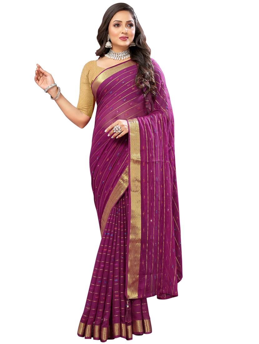 women self design bordered saree with blouse - 20879049 - Standard Image - 1