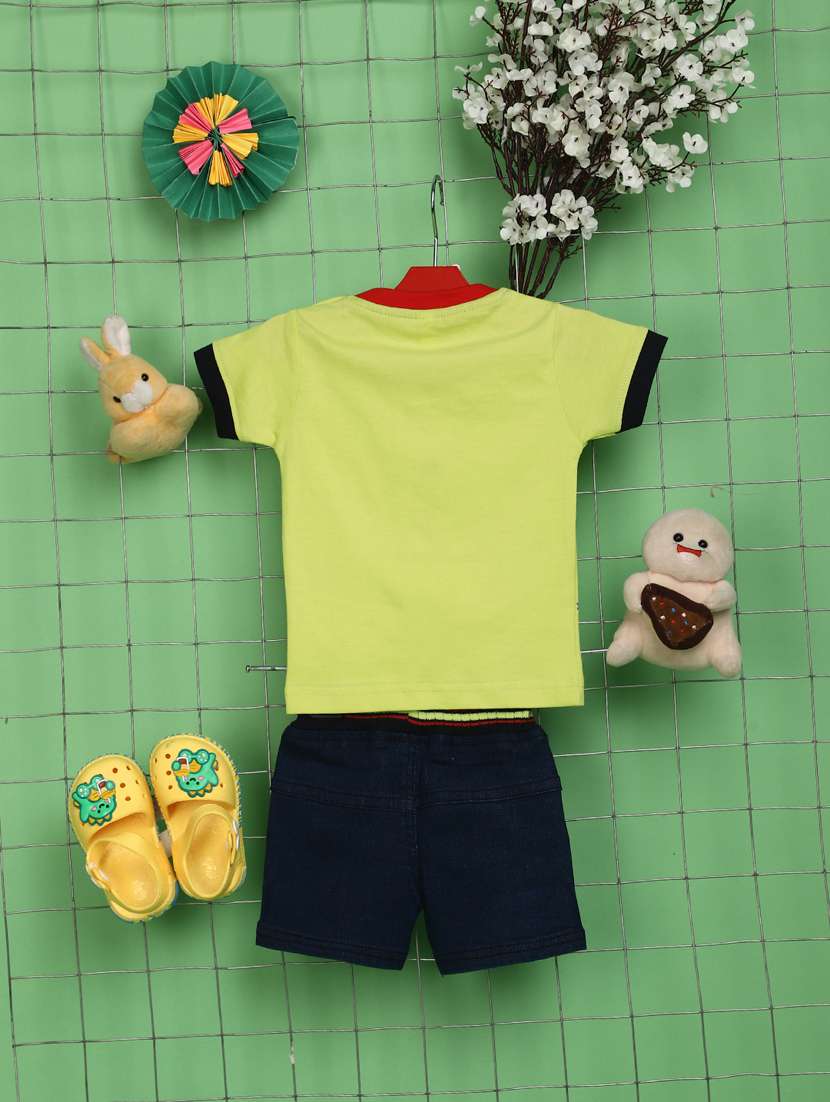 boys round neck printed shorts set - 20879151 -  Standard Image - 1