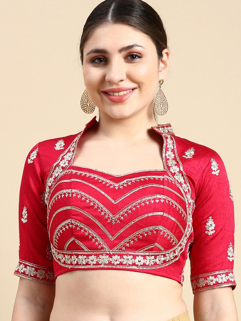 women red embroidered stitched blouse - 20881780 - Zoom Image - 0