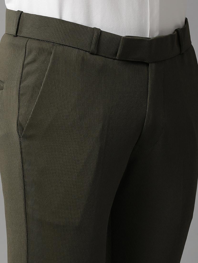 olive lycra flat front formal trouser - 20882196 - Standard Image - 4