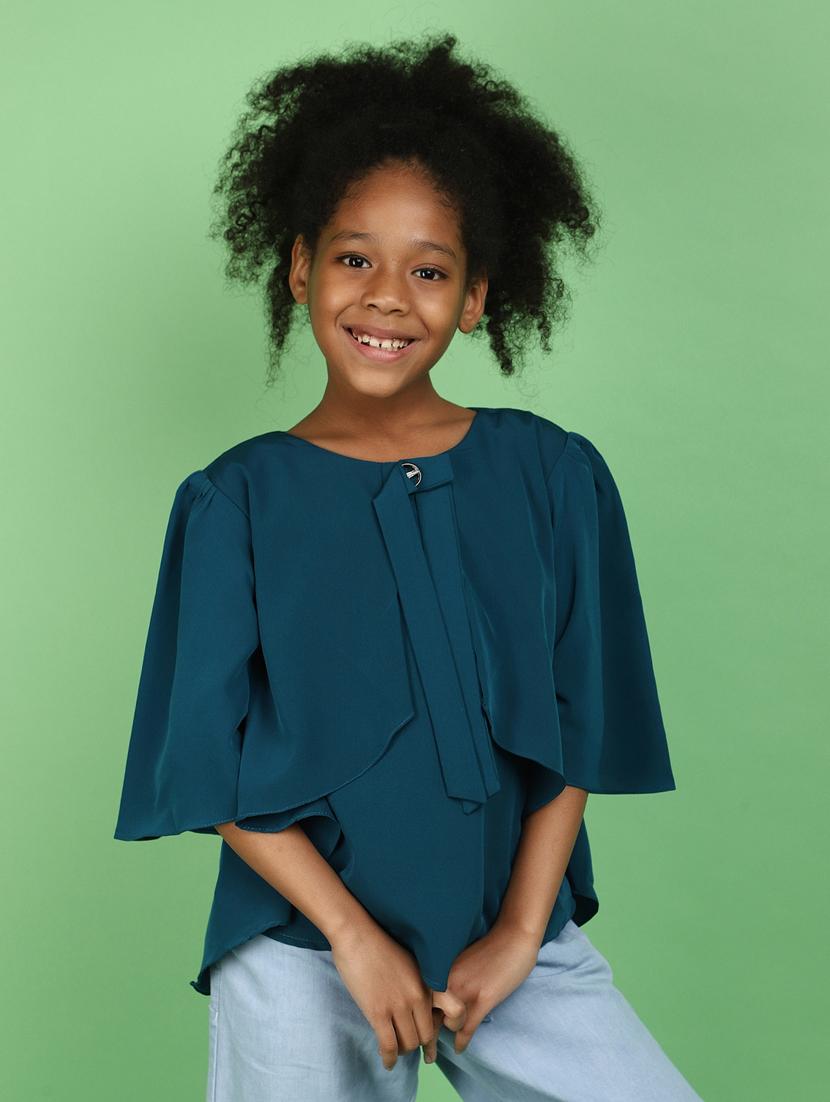 girls teal solid top - 20884447 -  Zoom Image - 0