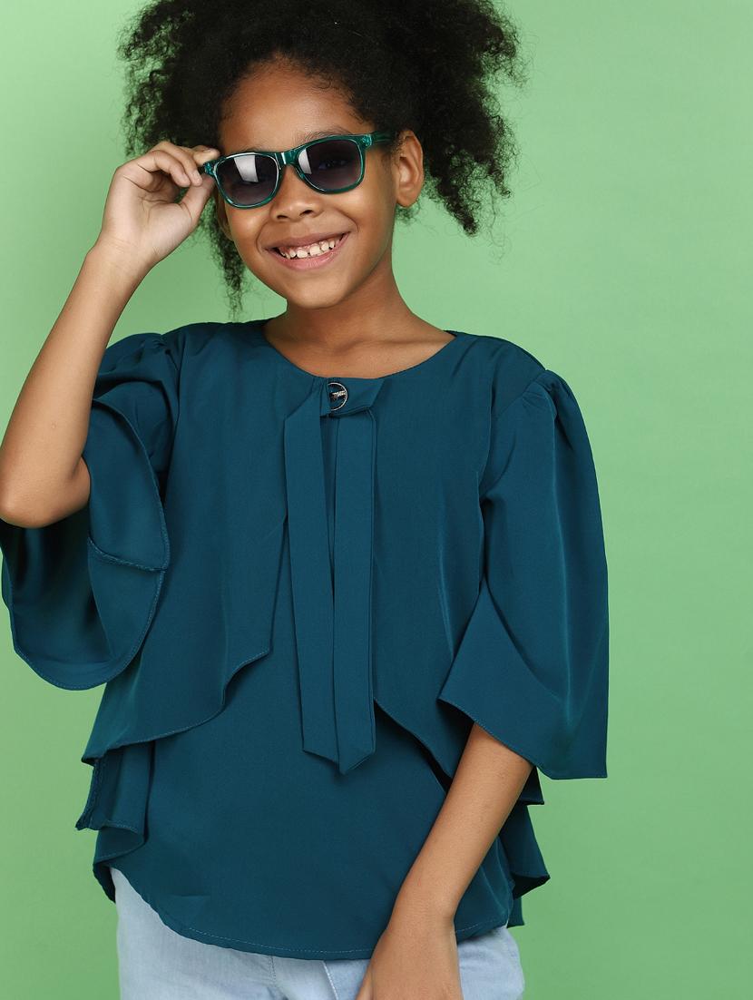 girls teal solid top - 20884448 -  Standard Image - 1