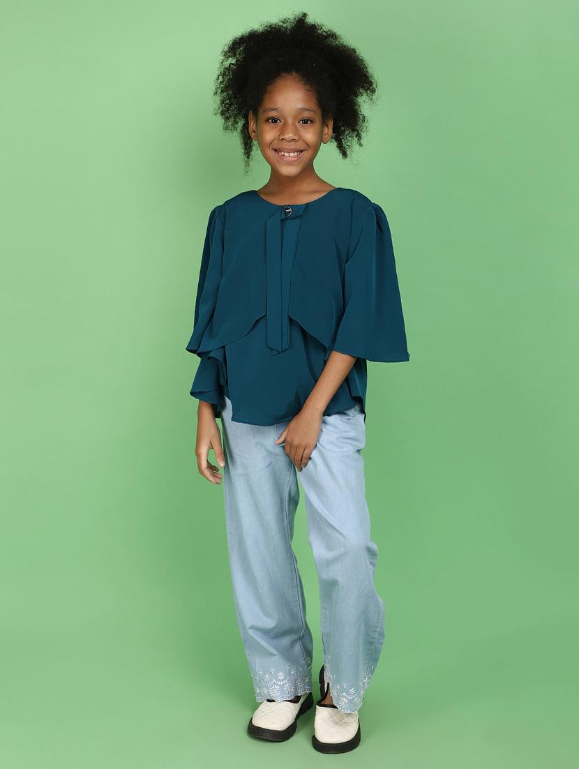 girls teal solid top - 20884448 - Standard Image - 4