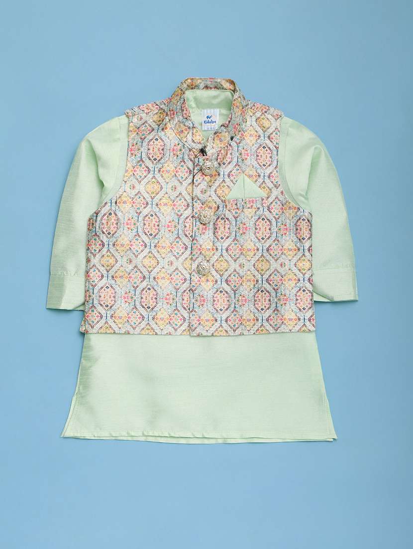 boys mandarin neck ethnic wear set - 20884459 -  Standard Image - 1