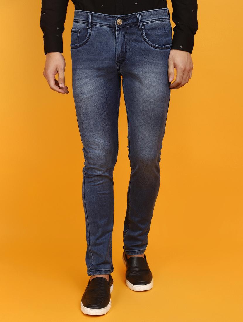 men mid rise washed denim jeans