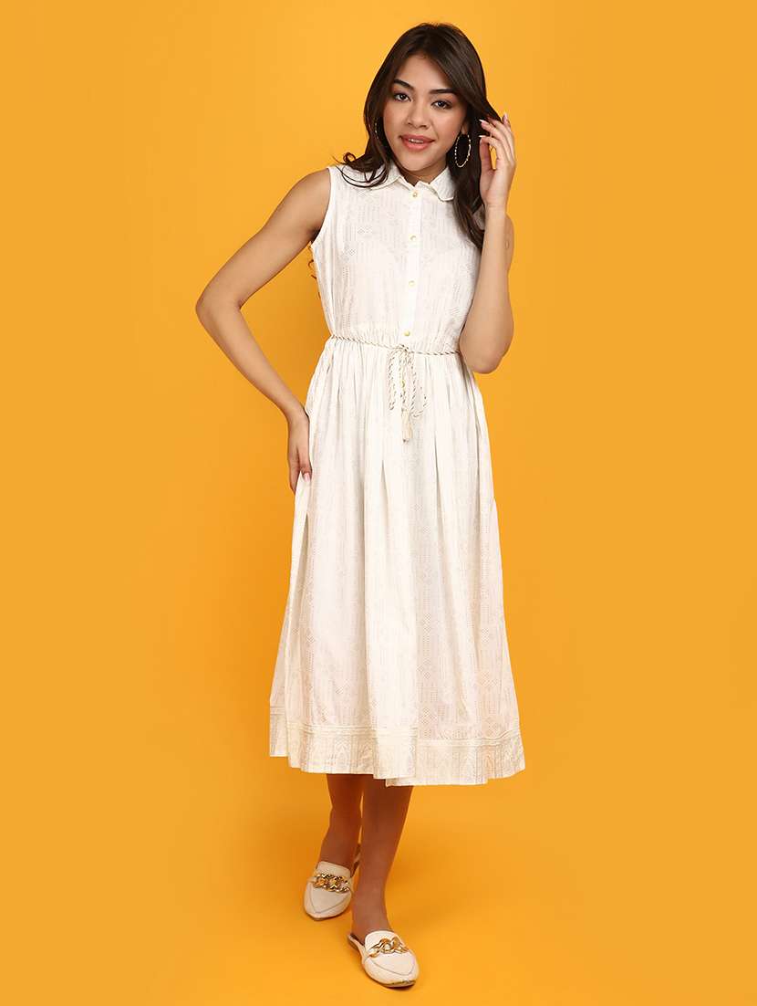 women white printed detailed dress