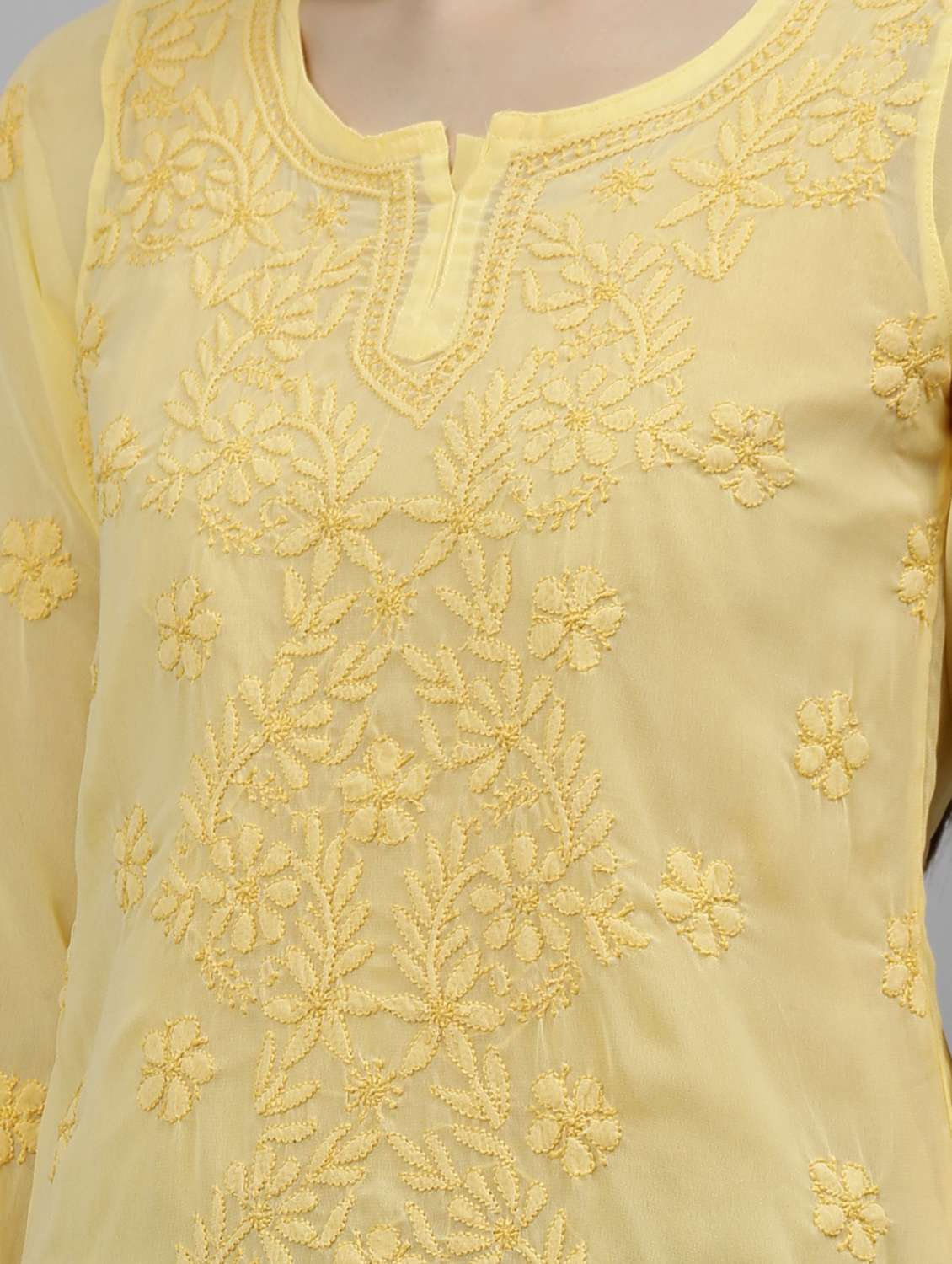 women three quarter sleeve straight kurti - 20884745 - Standard Image - 6