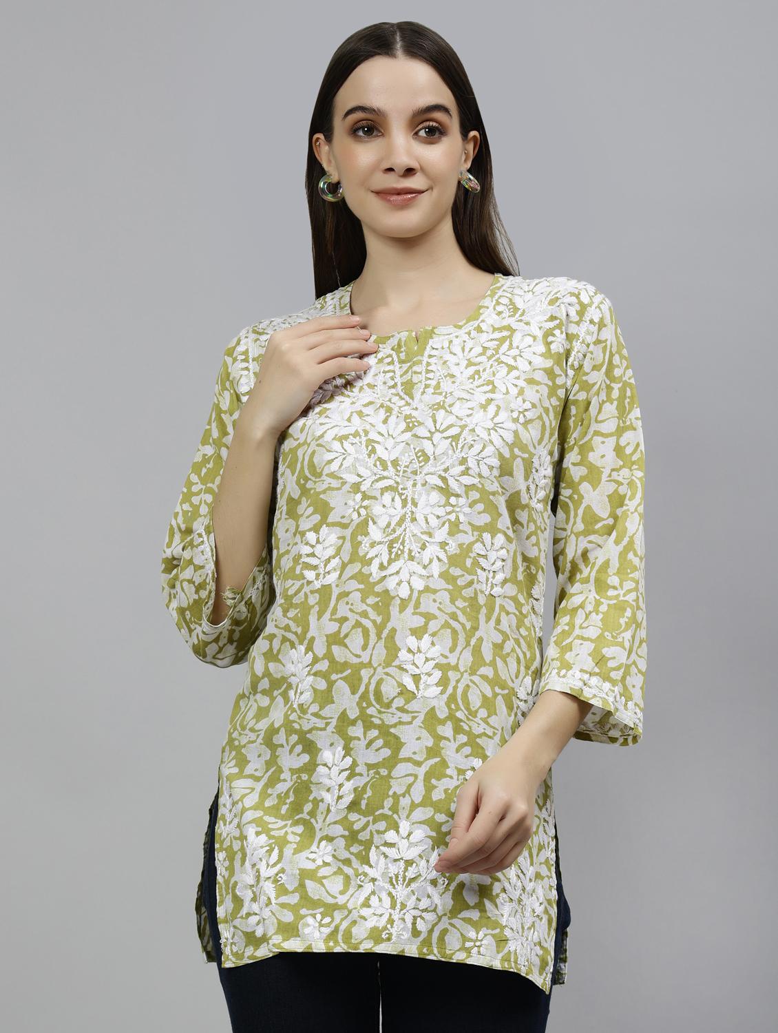 women three quarter sleeve straight kurti - 20884753 -  Zoom Image - 0