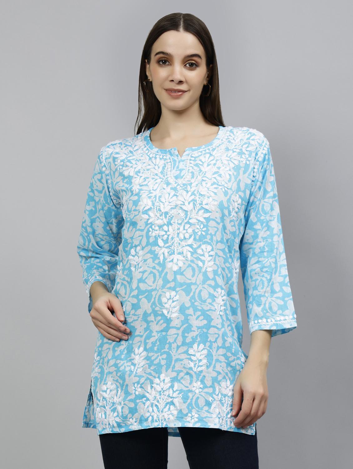 women three quarter sleeve straight kurti