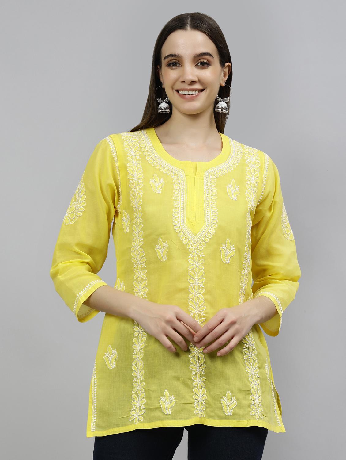 women three quarter sleeve straight kurti - 20884758 -  Zoom Image - 0