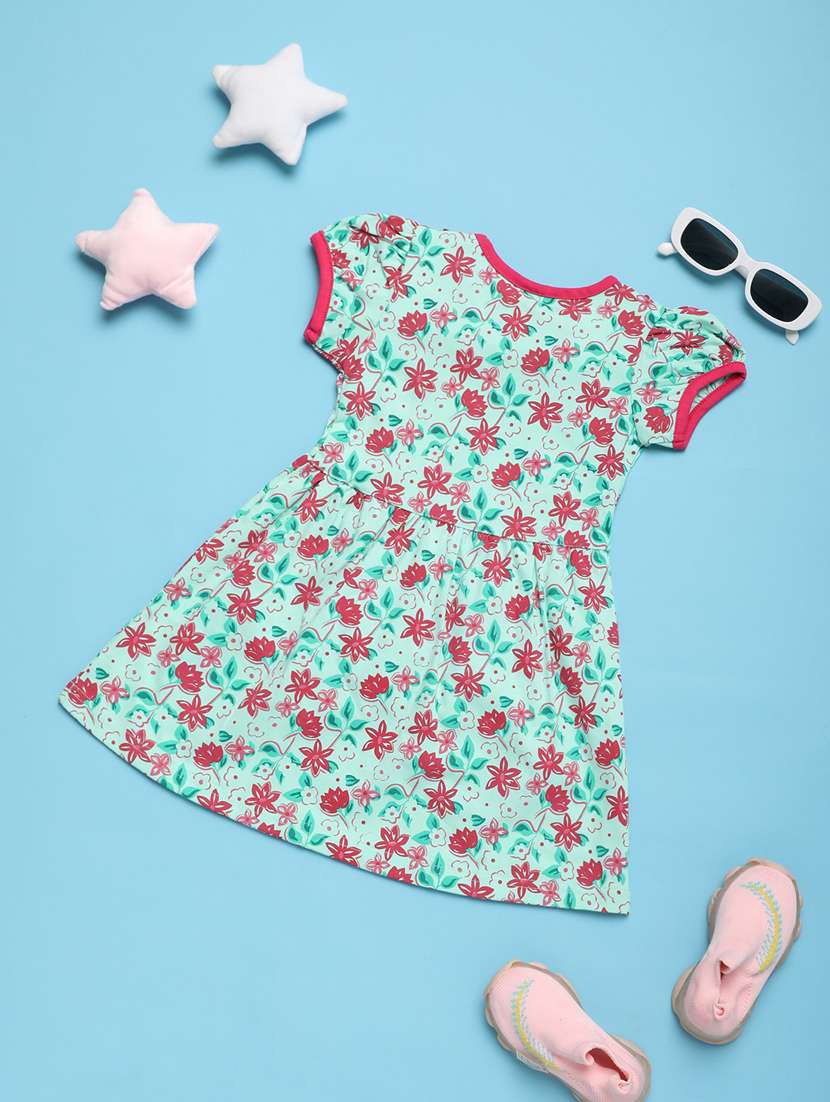 green acrylic blend frock - 20884895 -  Standard Image - 1