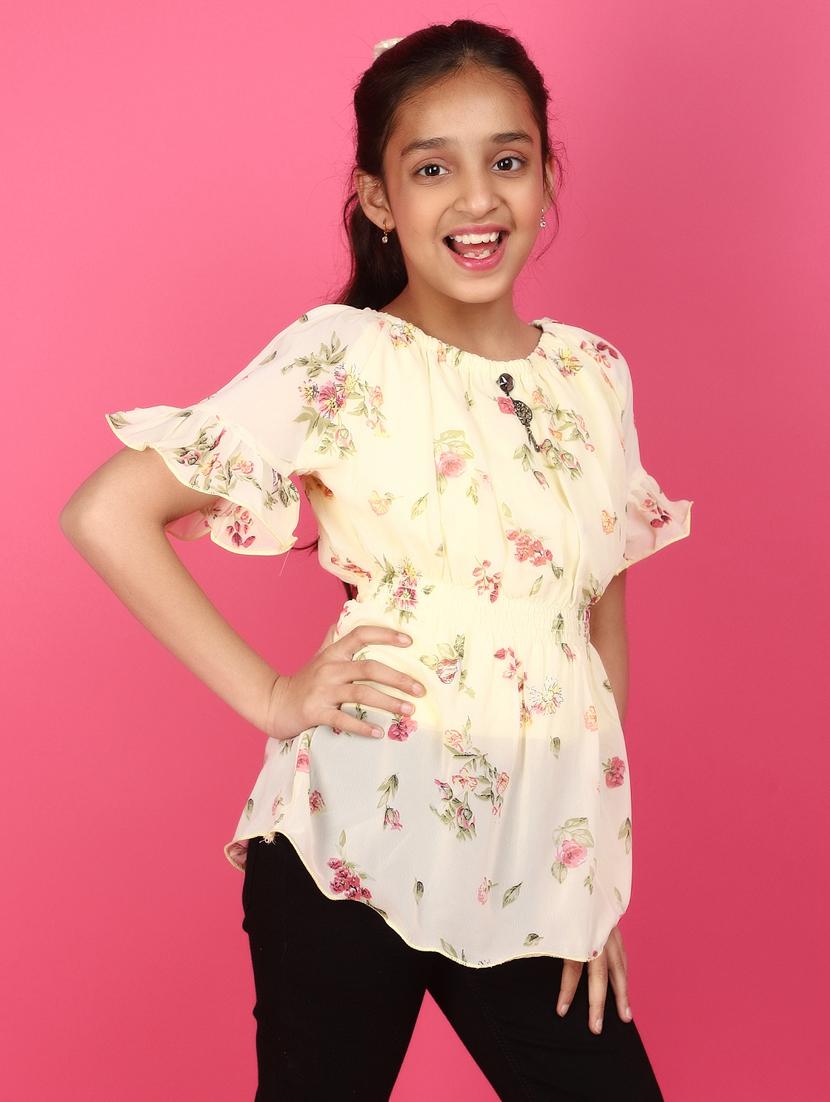 girls yellow printed top - 20884928 - Standard Image - 4