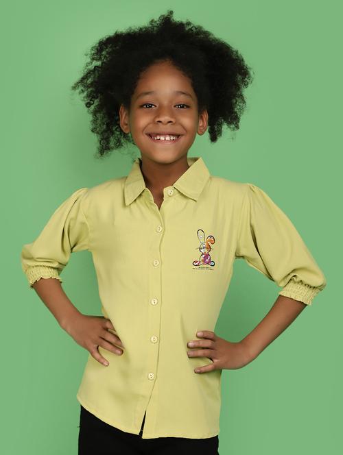 girls yellow graphic shirt - 20884941 - Standard Image - 0