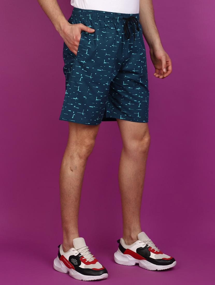 teal blue cotton shorts - 20884996 - Standard Image - 1
