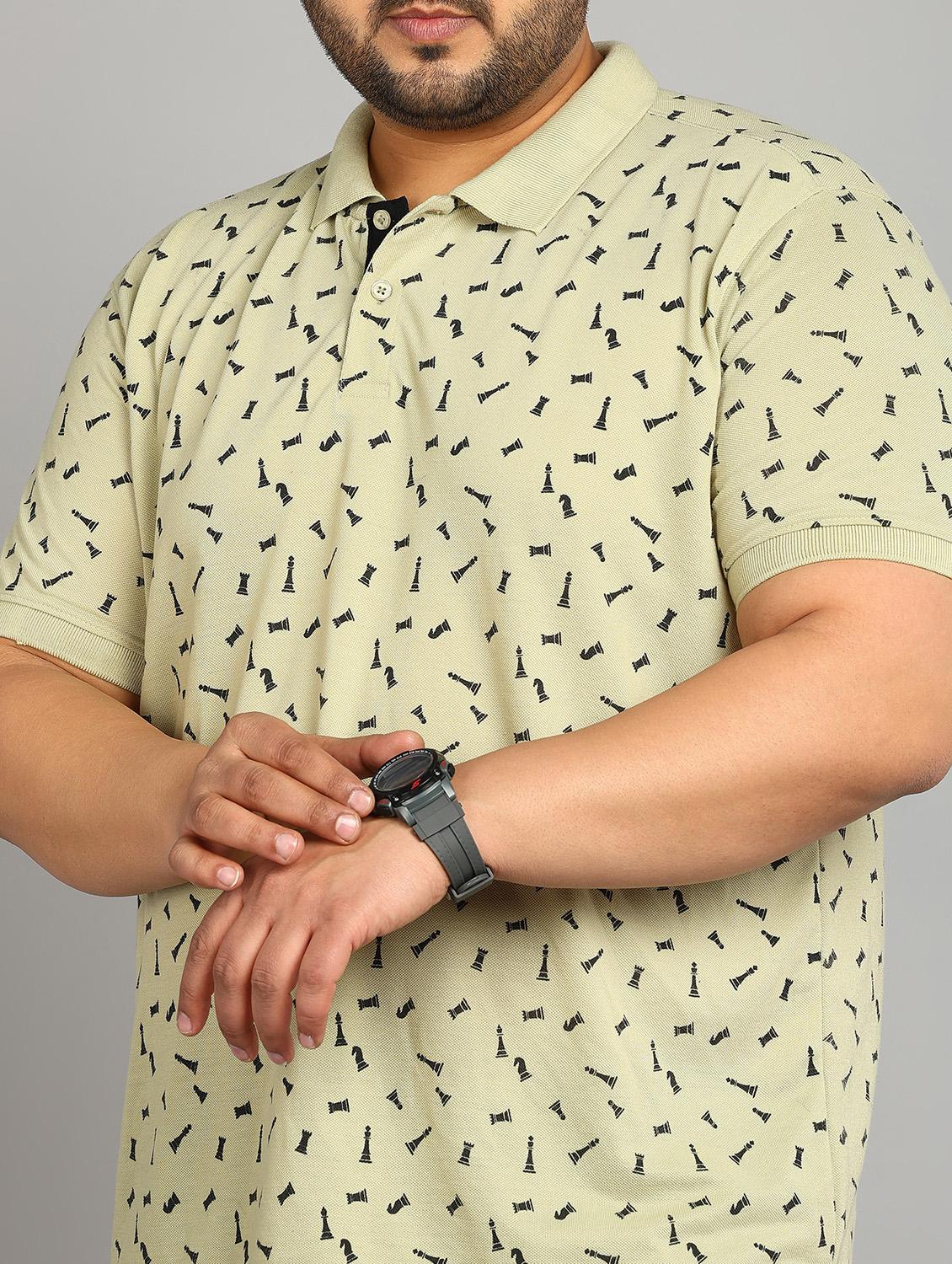 beige cotton plus all over print t-shirt - 20885077 - Standard Image - 4