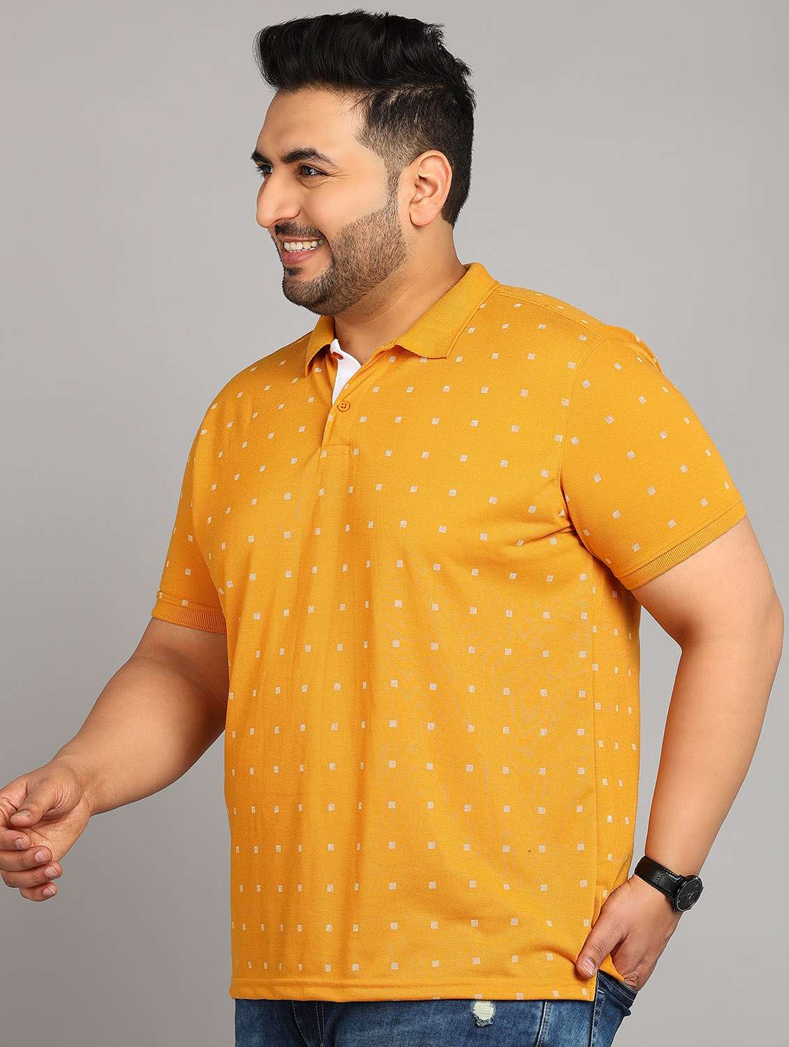 mustard cotton plus tshirt - 20885095 -  Standard Image - 1