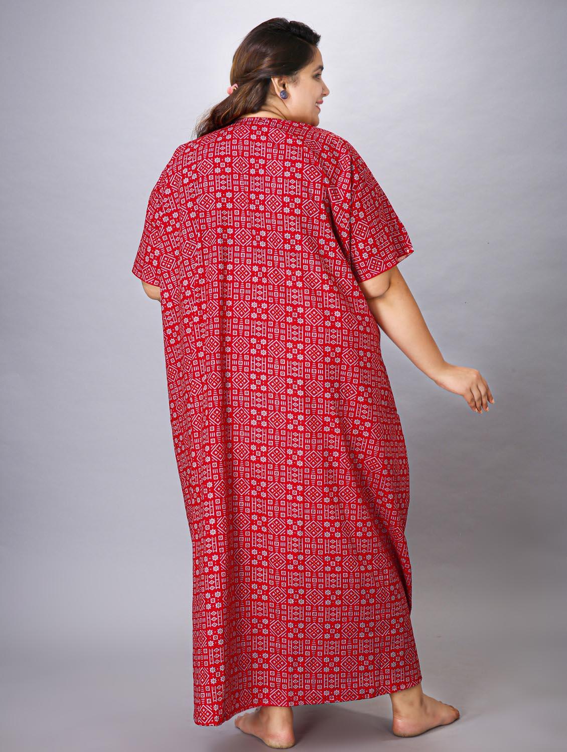 women printed short sleeve nighty - 20885108 - Standard Image - 4