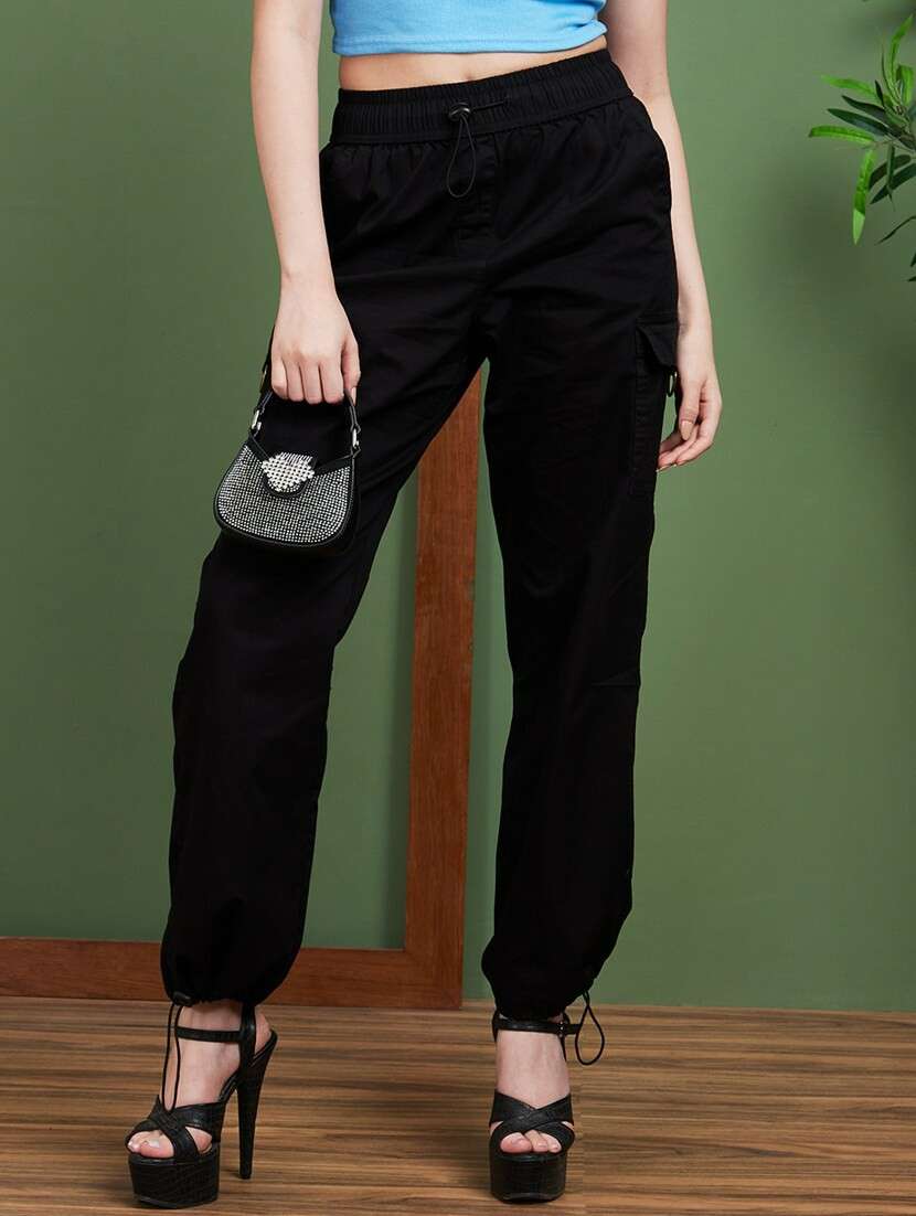 women solid parachute pant - 20885380 -  Standard Image - 1