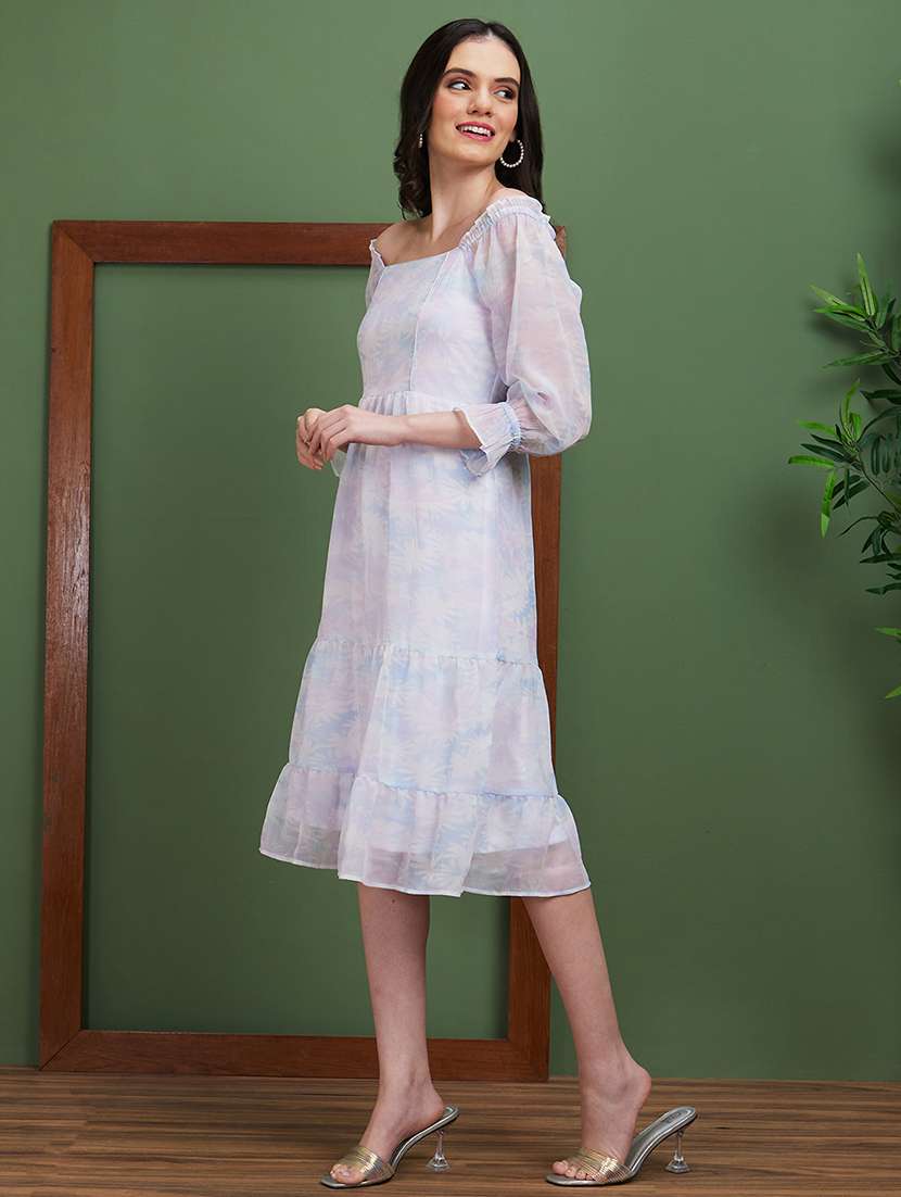 blue floral printed tiered dress - 20885413 -  Standard Image - 1