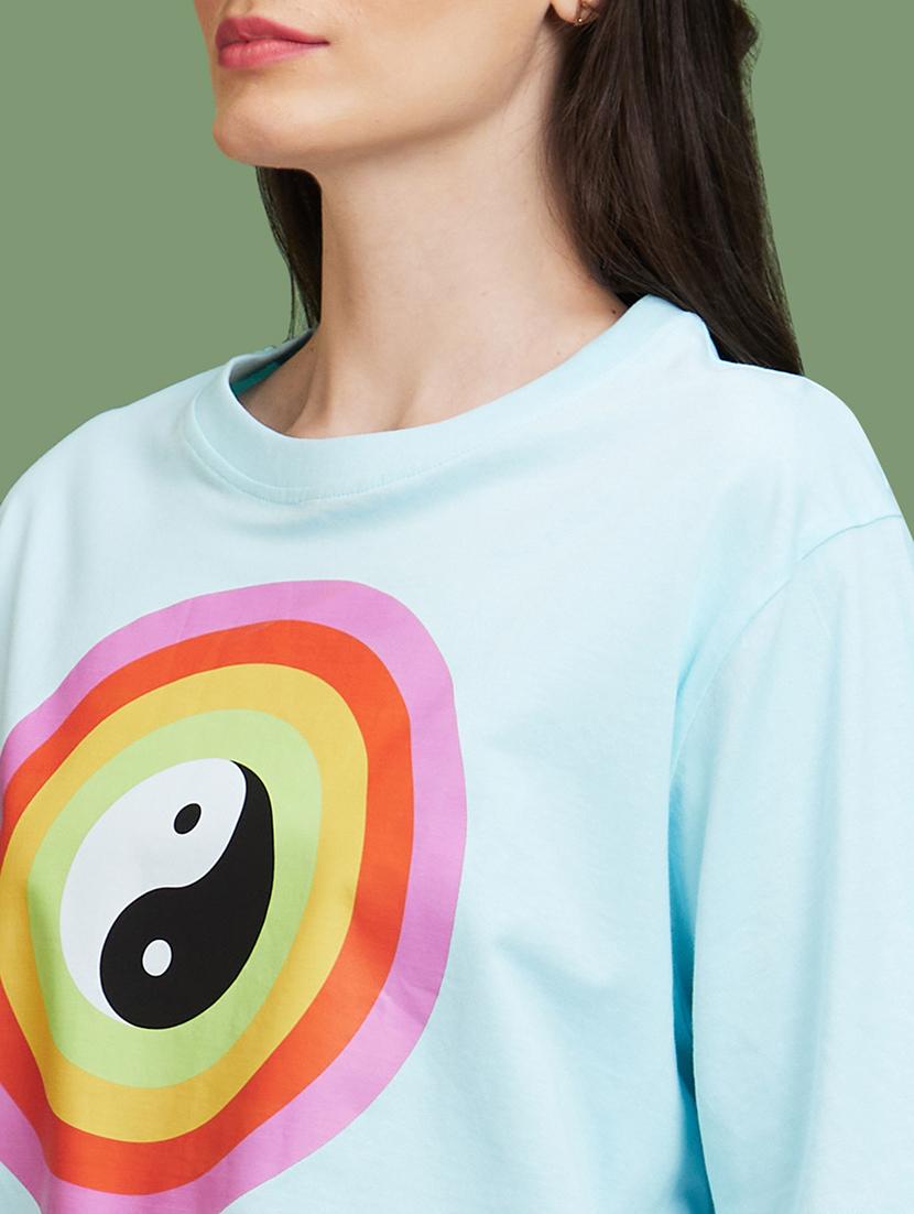 blue cotton boxy tshirt - 20885416 - Standard Image - 4