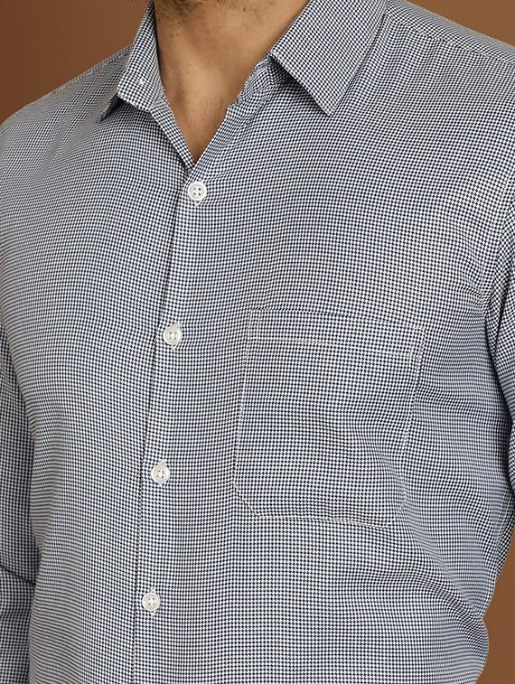 blue cotton blend formal shirt - 20888264 - Standard Image - 4