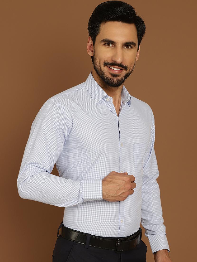 light blue cotton blend formal shirt - 20888265 -  Standard Image - 1