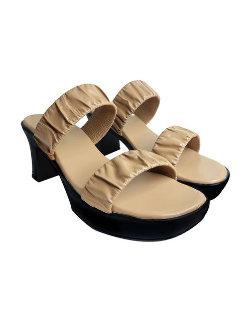 beige synthetic slip on sandals - 20889061 -  Standard Image - 0