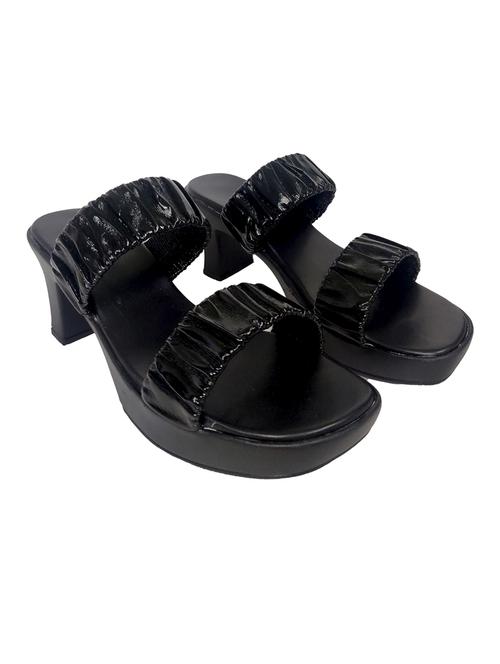 black synthetic slip on sandals - 20889062 - Standard Image - 0