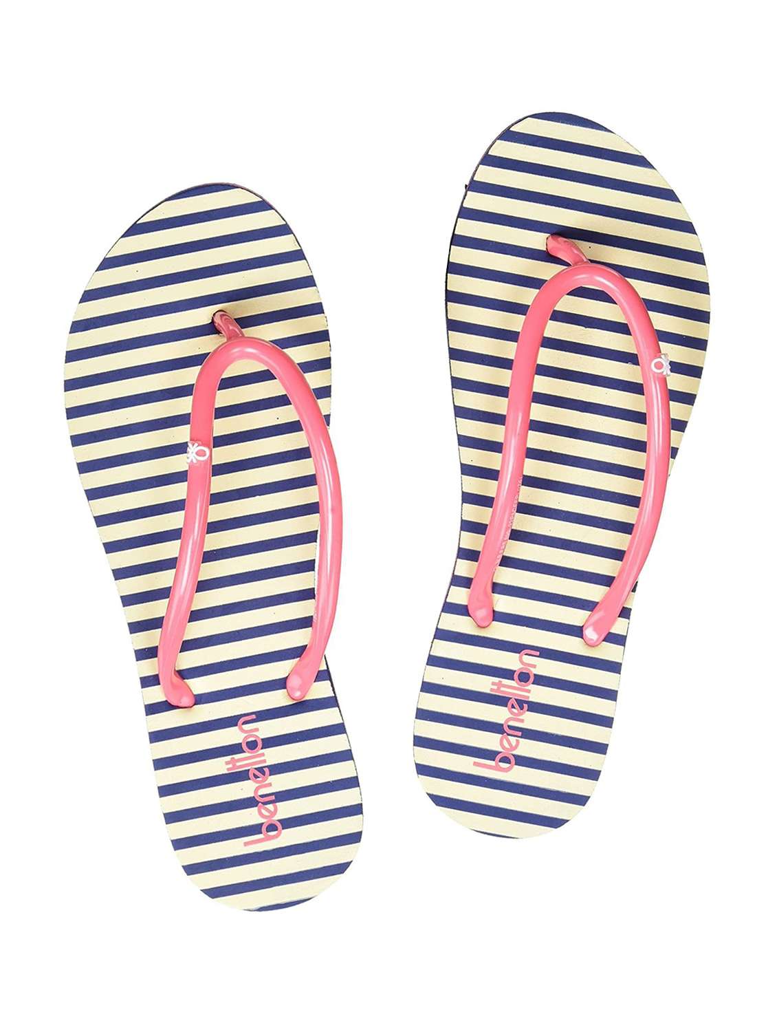 women striped flip flop