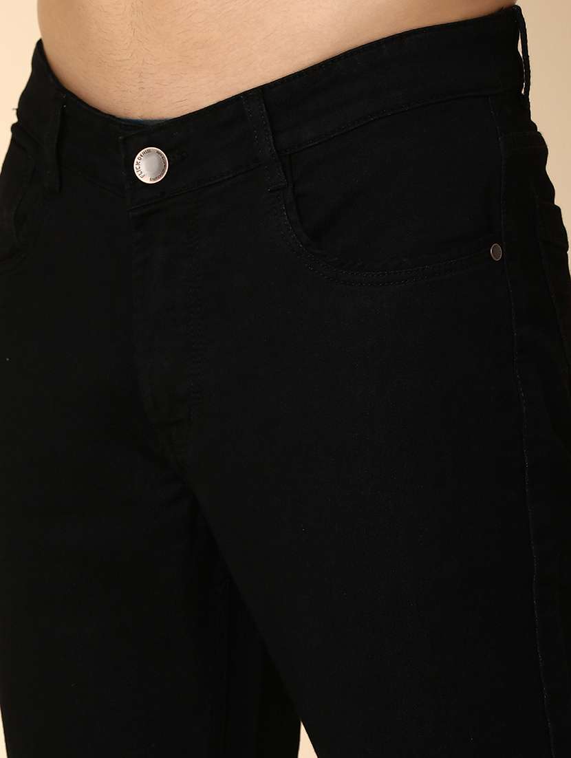 men mid rise plain denim jeans - 20890716 -  Standard Image - 4