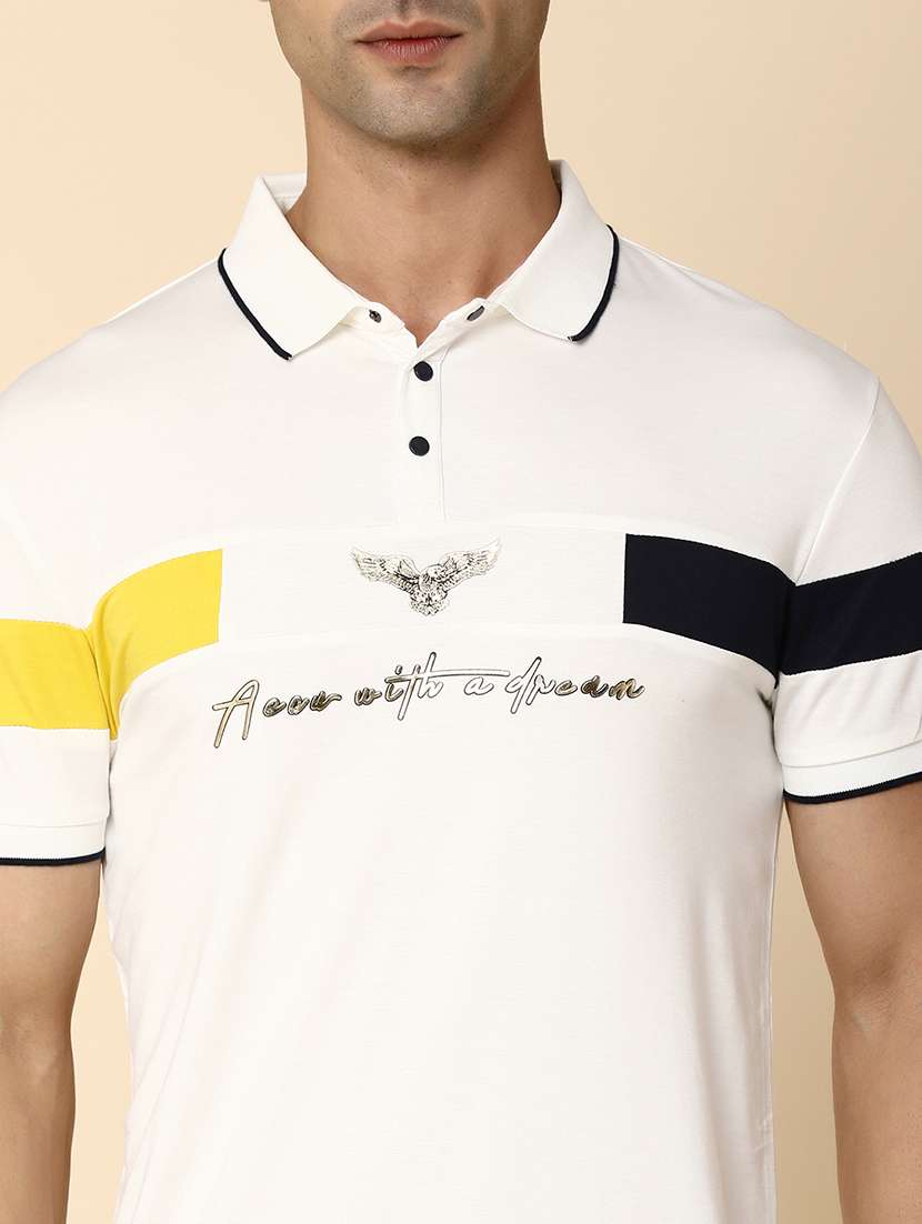 men colour block short sleeves polo t-shirt - 20891039 -  Standard Image - 4