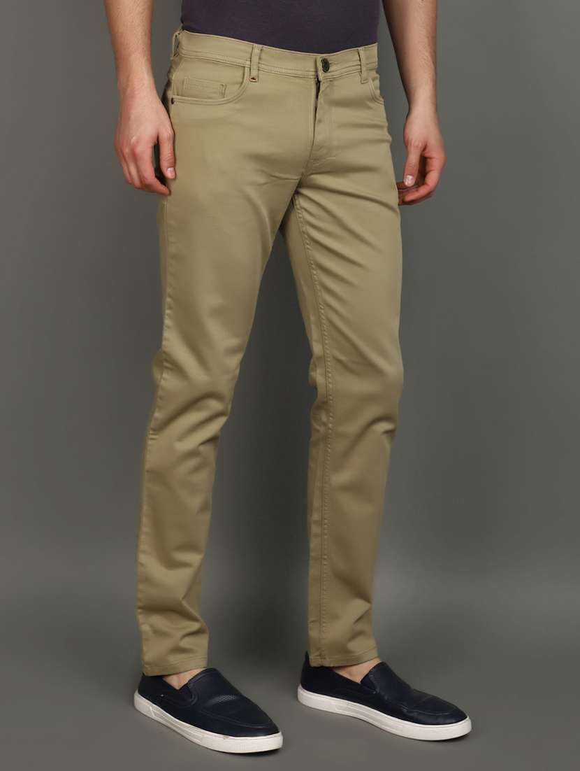 men mid rise solid chinos - 20892590 -  Standard Image - 1